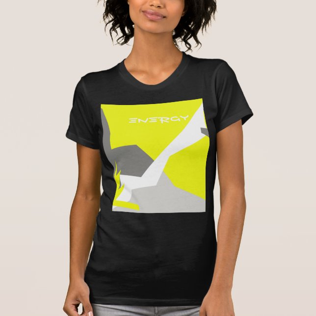 Abstract Art Energy Yellow Grey T-Shirt (Front)