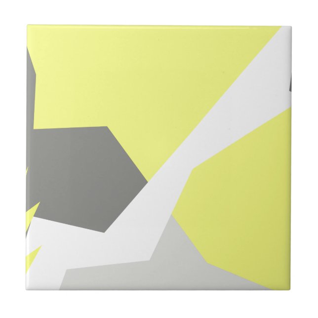 Abstract Art Energy Yellow Grey Tile (Front)
