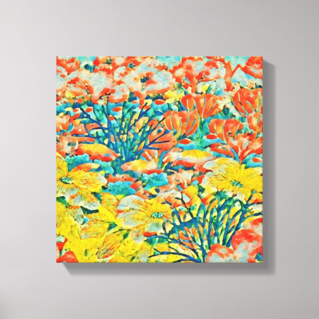 Abstract Art Exotic Summer Garden  Canvas Print (Front)