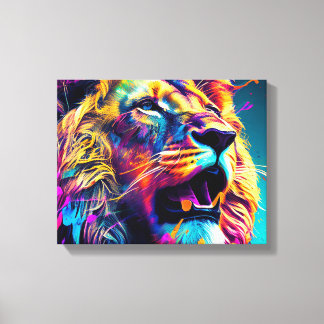 Abstract Art Featuring a Lion Canvas Print