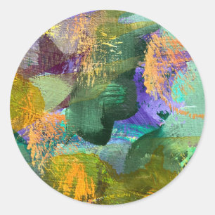 Abstract Art Field of Flowers Classic Round Sticker
