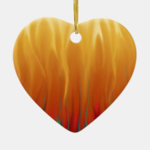 Abstract Art - Fire - Background Flames Ceramic Tree Decoration