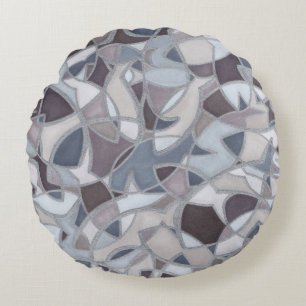 Abstract Art Fish in a Frenzy Round Pillow
