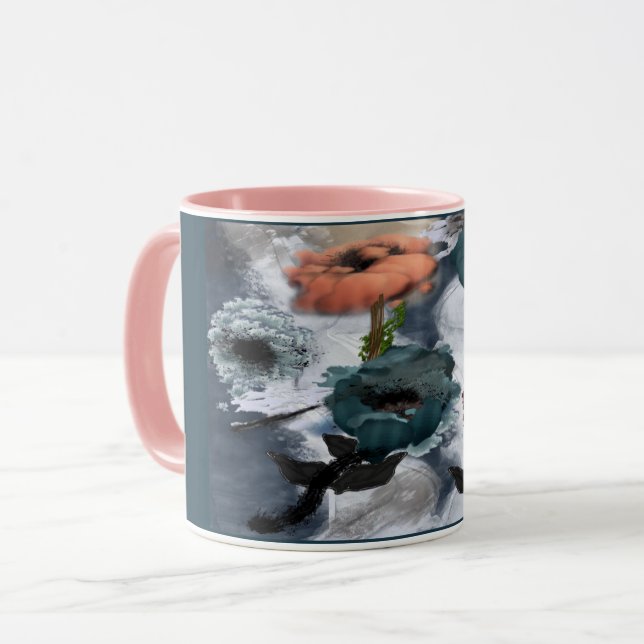 Abstract Art Floral  Mug (Front Left)