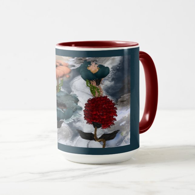 Abstract Art Floral  Mug (Front Right)