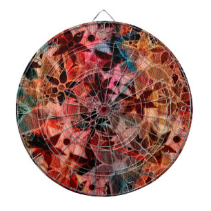 Abstract Art Flower Pattern #3 Dartboard