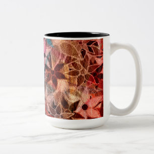 Abstract Art Flower Pattern #3 Two-Tone Coffee Mug