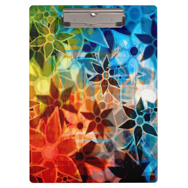 Abstract Art Flower Pattern #4 Clipboard (Front)