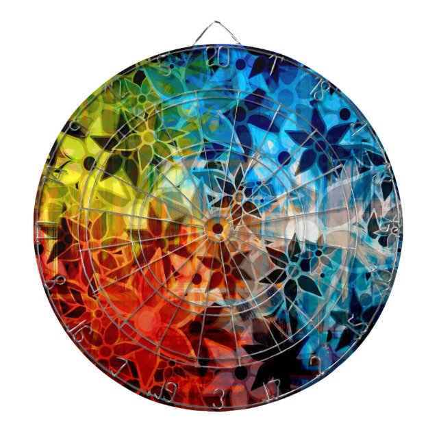 Abstract Art Flower Pattern #4 Dartboard (Front)