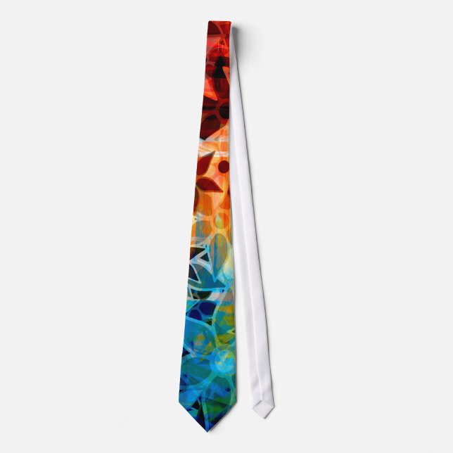 Abstract Art Flower Pattern #4 Tie (Front)
