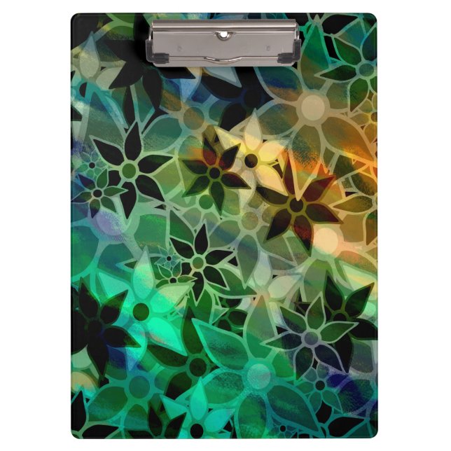Abstract Art Flower Pattern Clipboard (Front)
