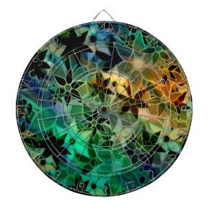 Abstract Art Flower Pattern Dartboard
