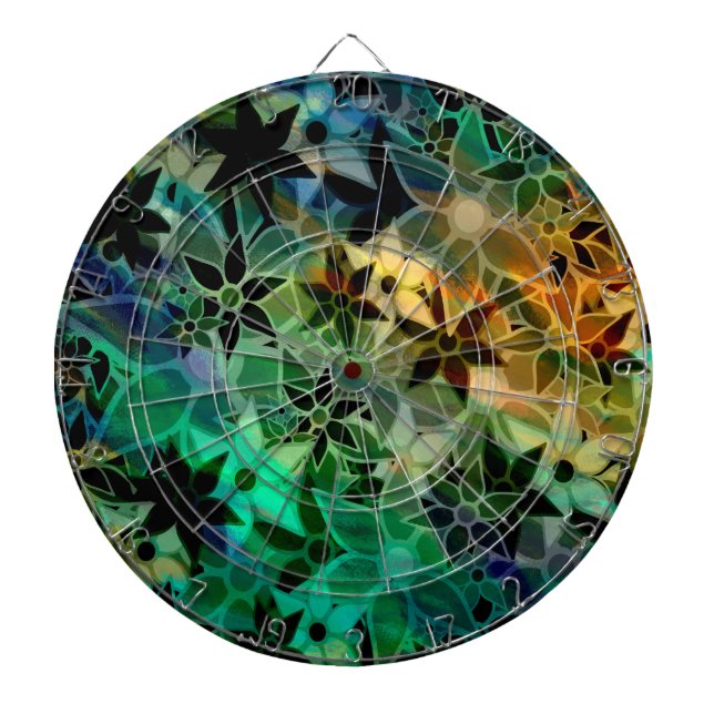 Abstract Art Flower Pattern Dartboard (Front)