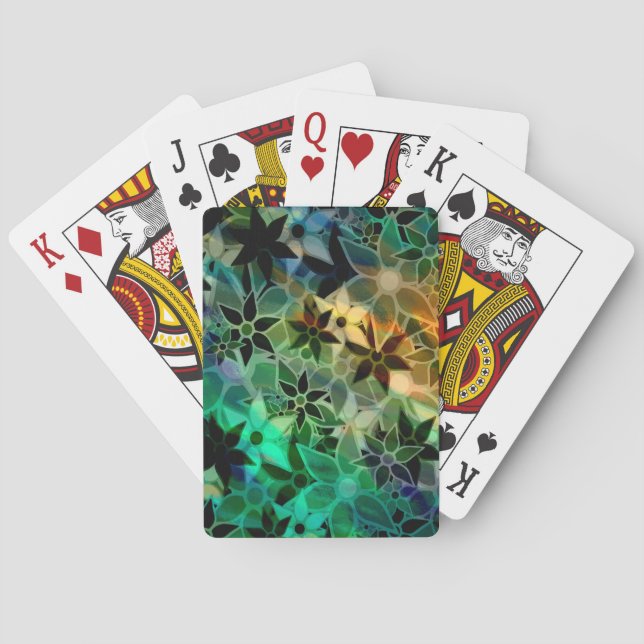 Abstract Art Flower Pattern Playing Cards (Back)