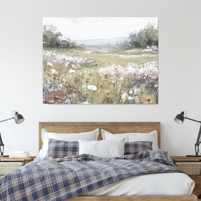 Abstract art for modern farmhouse canvas print (Insitu(Bedroom))