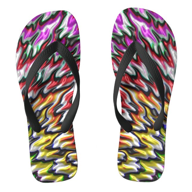 Abstract Art fractals by eero "Dream Fish" Flip Flops (Footbed)