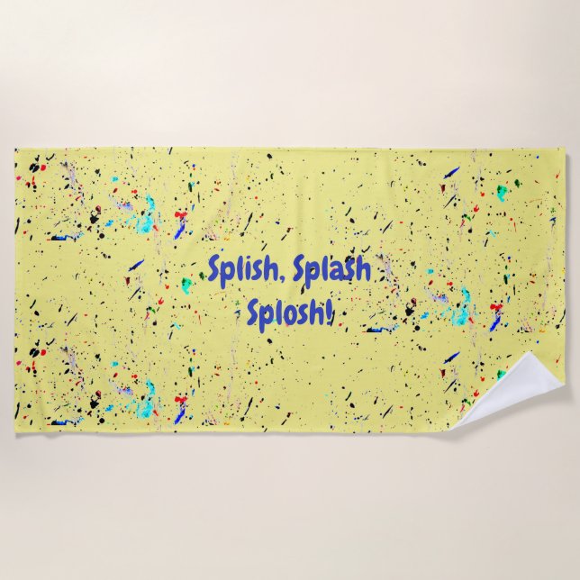 Abstract Art Funny Custom Colour Beach Towel (Front)