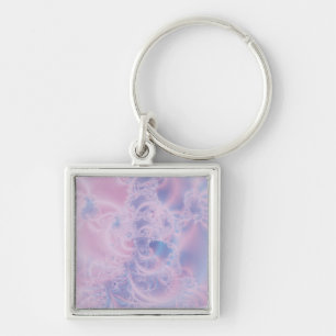 Abstract Art Glowing Pink Key Ring
