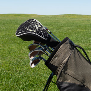 Abstract Art Golden Spiderweb Golf Head Cover