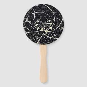 Abstract Art Golden Spiderweb Hand Fan