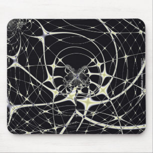 Abstract Art Golden Spiderweb Mouse Mat
