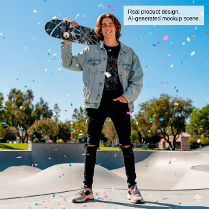 Abstract Art Golden Spiderweb Skateboard
