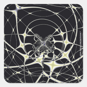 Abstract Art Golden Spiderweb Square Sticker