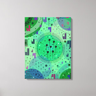 Abstract Art: Green Kiwi Fruit Canvas Print