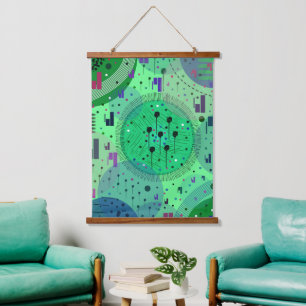 Abstract Art: Green Kiwi Fruit Hanging Tapestry