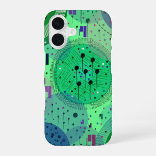 Abstract Art: Green Kiwi Fruit iPhone 16 Case