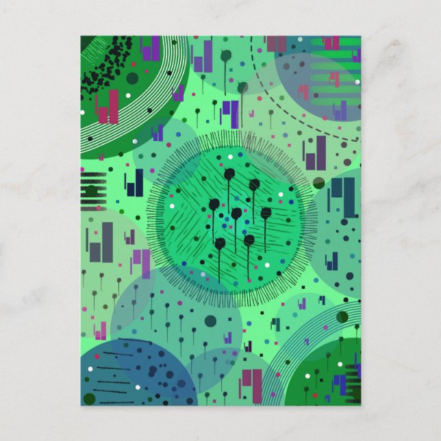 Abstract Art: Green Kiwi Fruit Postcard (Front)