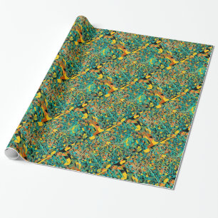 abstract art Indian look brick pattern sari design Wrapping Paper