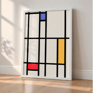 Abstract Art – Inspired by Mondrian (unframed) Poster