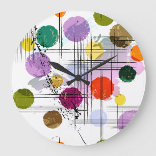 Abstract Art Inspired Seamless Background Large Clock