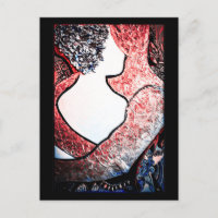 Abstract Art Interracial couple in loving embrace