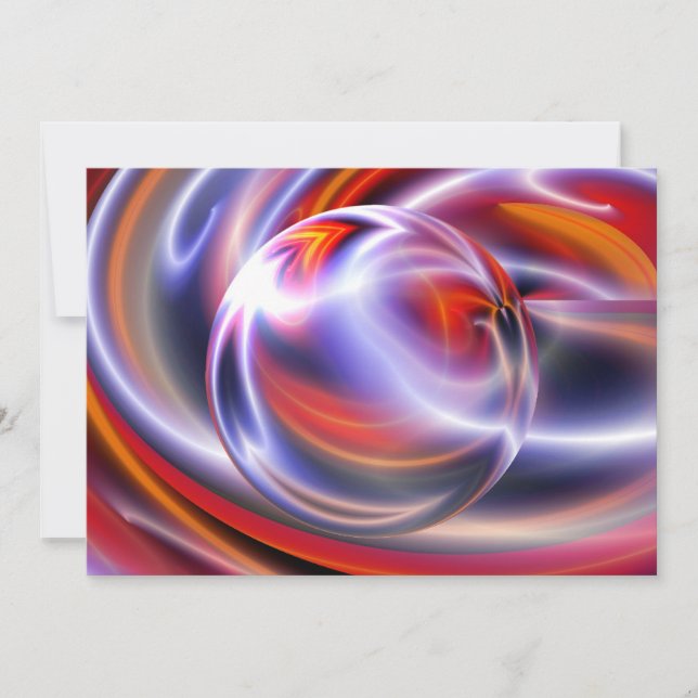 Abstract Art Invitations - Abstract Sphere & Waves (Front)