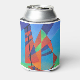 Abstract Art Junk Boat Against Deep Blue Sky Can Cooler