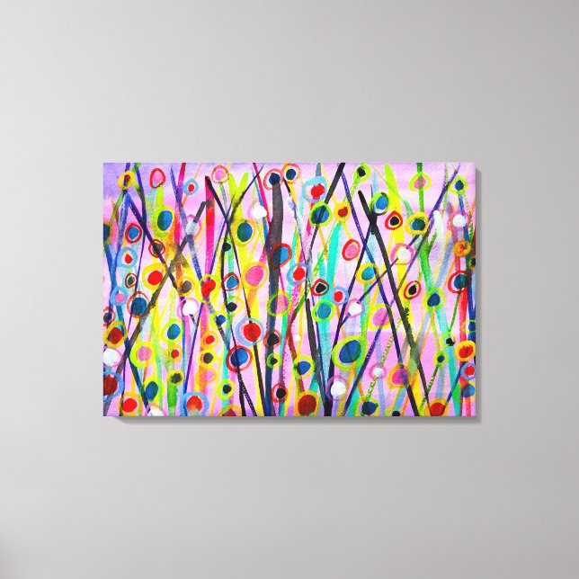 abstract art landscape colourful watercolor canvas print (Front)