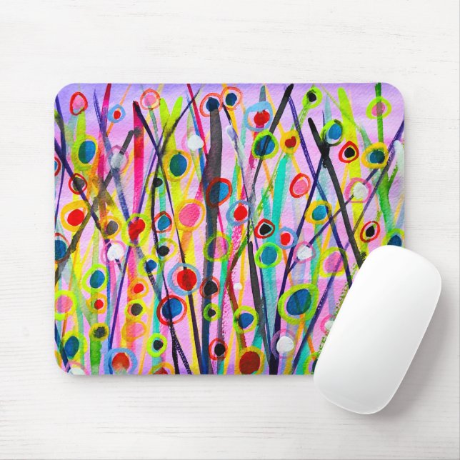 abstract art landscape colourful watercolor mouse mat (With Mouse)