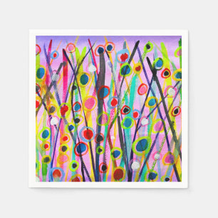 abstract art landscape colourful watercolor napkin