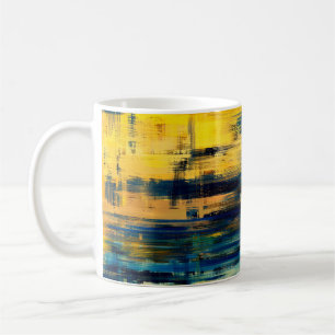Abstract art landscape painting, background illust coffee mug