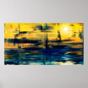 Abstract art landscape painting, background illust poster