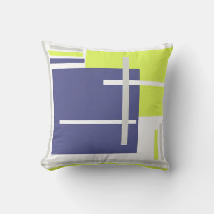 Abstract Art Lavender Blue Grey Yellow Pastel Cushion