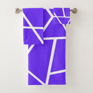 Abstract Art Lavender Blue Purple White Minimalism Bath Towel Set