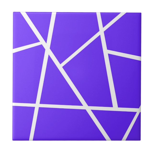 Abstract Art Lavender Blue Purple White Minimalism Tile (Front)