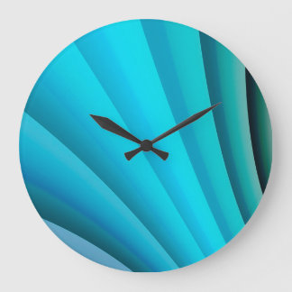 Abstract Art Light Blue Wave Large Clock