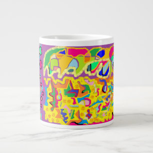 Abstract Art like Josephs Multi coloured coat ! Large Coffee Mug