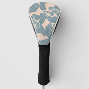 Abstract Art Lines Pattern Texture Map Wallpaper Golf Head Cover