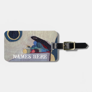 Abstract Art Luggage Tag w/ leather strap