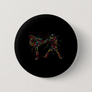 Abstract Art Martial Artist Karate  6 Cm Round Badge
